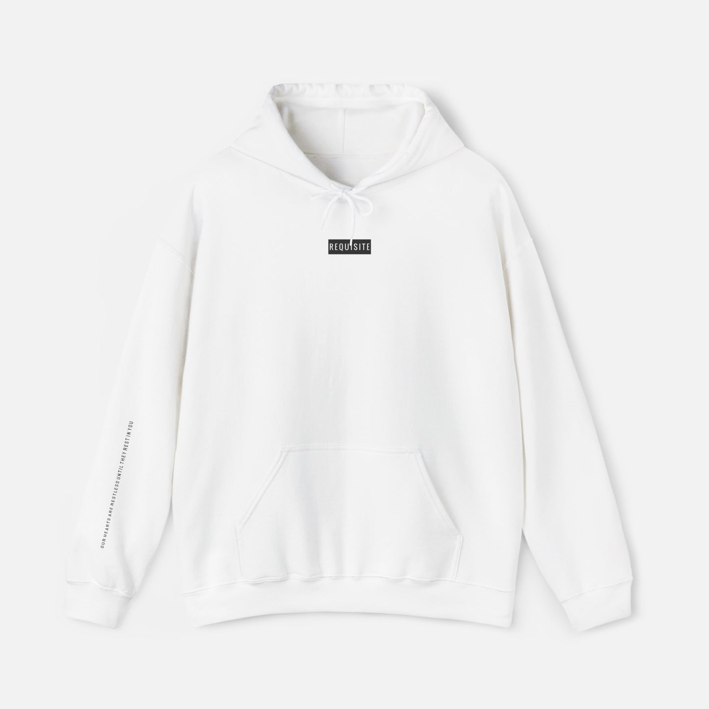 ‘OUR HEARTS ARE RESTLESS UNTIL THEY REST IN YOU’ | Unisex Hoodie by Requisite.